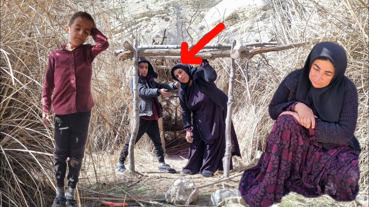 A nomadic woman in the heart of the mountains🏔️🔥 An endless struggle for life!