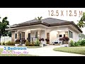 HOUSE DESIGN IDEA | 12.5 X 12.5 Meters | 3 Bedroom Pinoy House