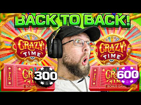 I HIT BACK TO BACK CRAZY TIME GAME SHOWS AND DOUBLED MY BET!