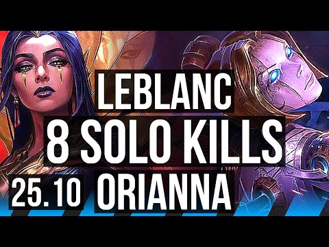 LEBLANC vs ORIANNA (MID) | 23/1/8, 8 solo kills, Legendary | KR Diamond | 25.10
