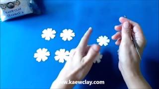 การทำดอกมะลิซ้อนด้วยดินแก้ว