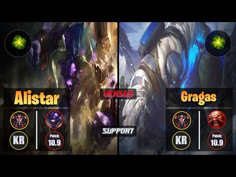 GrandMaster ALISTAR [Aftershock] (Support) VS  GRAGAS - Grandmaster KR Patch 10.9