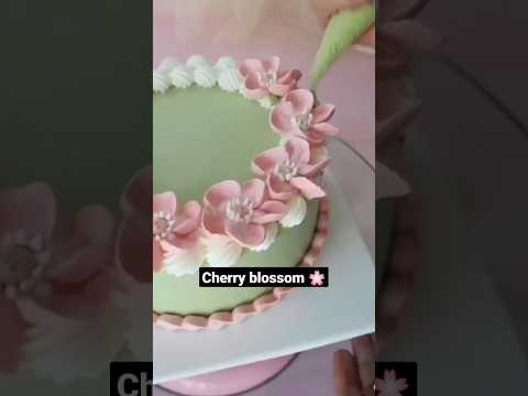 Cherry blossom 🌸🌸🌸 #thebakingfairy #cakedesign #youtubeshorts #shorts #whippedcream #baking #piping