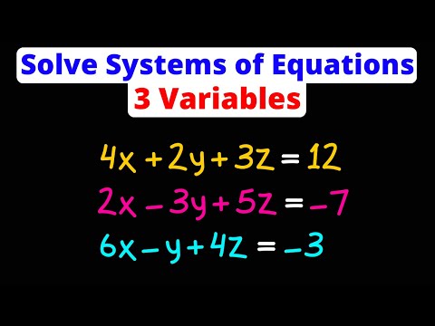 Solve Systems of Equations with 3 Variables | Elimination Method | Eat Pi