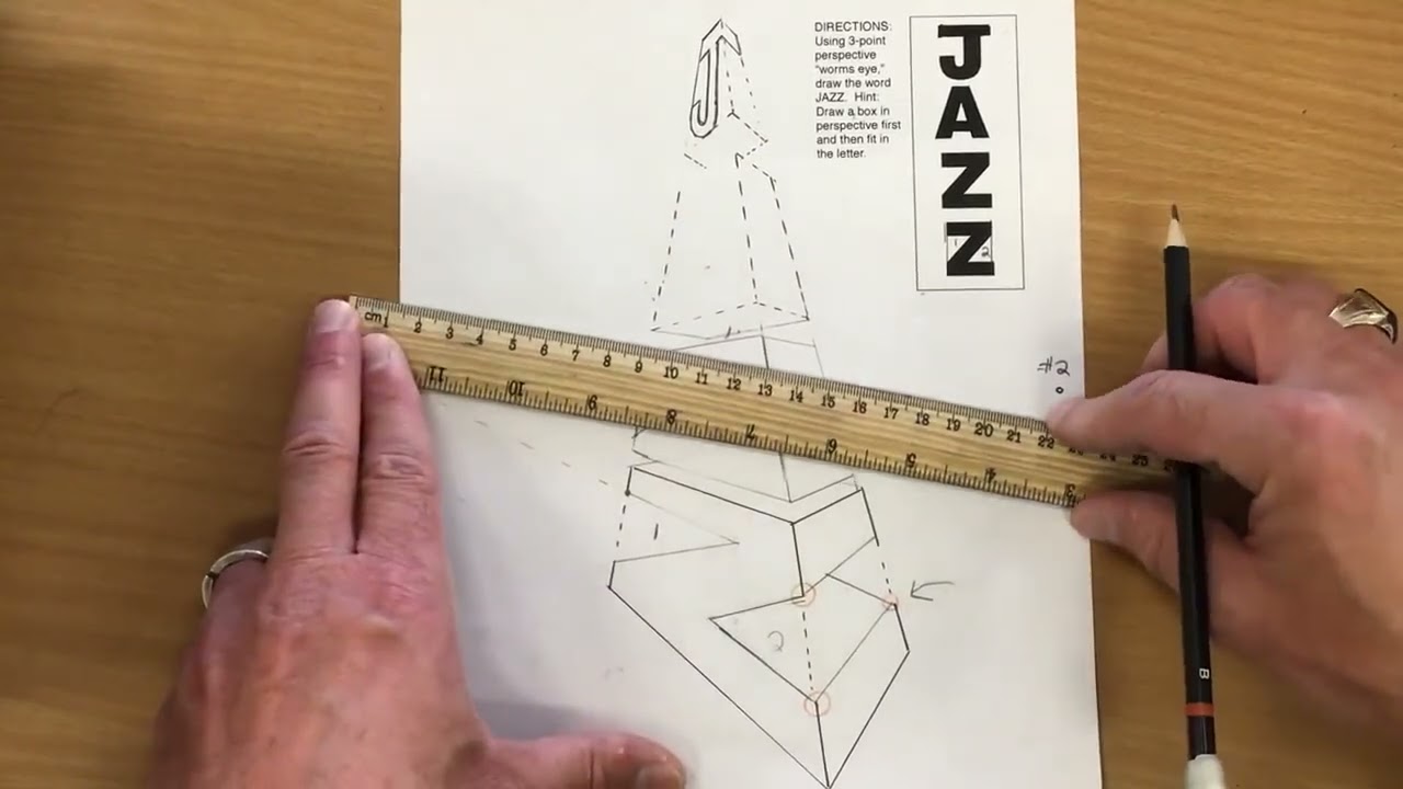 3 point perspective word Worms eye view
