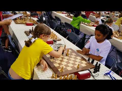 2018-06-24 Sara Gupta - Anna Shukhman World Cadet Chess Blitz Campionship in Minsk