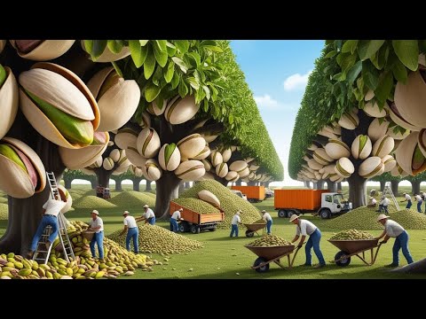 HOW PISTACHIOS ARE PRODUCED | HOW BILLIONS OF PISTACHIOS ARE HARVESTED AND PROCESSED