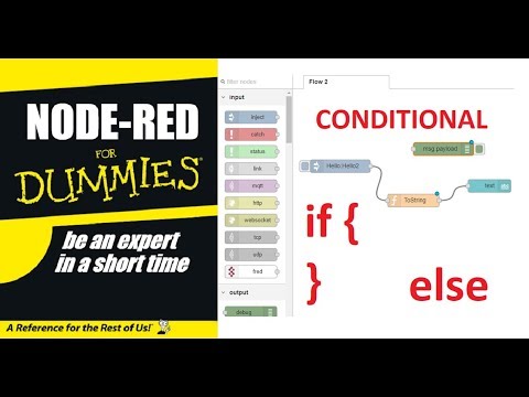 NODE-RED FOR DUMMIES--TUTORIAL 05--CONDITIONAL IF ELSE JAVASCRIPT BASIC BEGINNERS FUNDAMENTAL