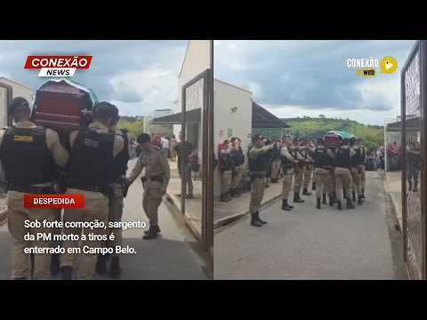 Vídeo: Sob forte comoção, sargento da PM morto a tiros é enterrado em Campo Belo.