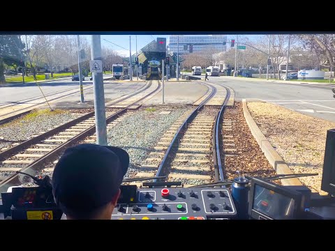 VTA Light Rail Orange Line Ride (Alum Rock - Mountain View) [CAB VIEW]