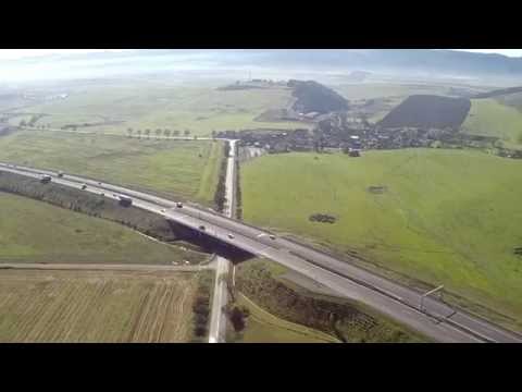 Aerial view of the highway D1 near the village Jánovce.