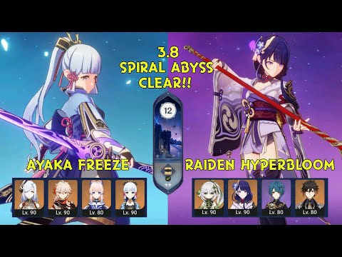 C0 Ayaka Freeze & C0 Raiden Hyperbloom | 3.8 SPIRAL ABYSS Clear