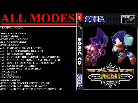 Sonic CD [Japan] (Sega Mega CD) - (Longplay - All Modes | 100% Completion)