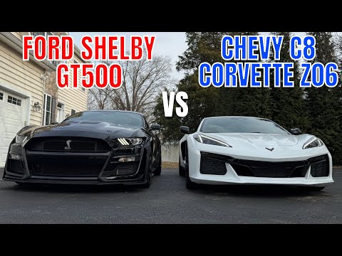 American Sports Car vs. American Supercar: Shelby GT500 vs. C8 Z06! #Ford #Mustang #Chevy #Corvette