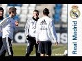 Cristiano Ronaldo joins the group for the team's last training session ahead of Valladolid clash