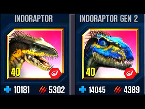 HARD BATTLE INDORAPTOR VS INDORAPTOR GEN 2 | JURASSIC WORLD THE GAME