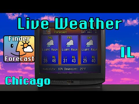 LIVE Chicago, IL Weather | Retro WeatherStar 4000 + 90s Jazz ☔🎷