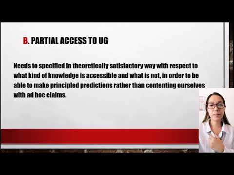 Chapter 5.1 Access to UG principles in L2 acquisition