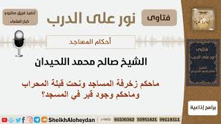 صورة ماحكم زخرفة المساجد ونحت قبلة المحراب وماحكم وجود قبر في المسجد؟ الشيخ اللحيدان - مشروع كبار العلماء