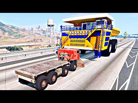 BELAZ vs 8x8 Giant Truck🚗💥 BeamNG.Drive
