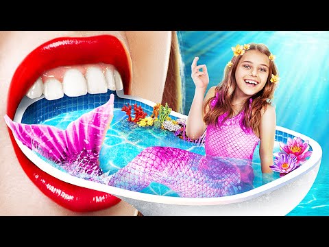 Une Queue de Sirène dans la Vraie Vie! On a Construit un Parc Aquatique a la Maison!