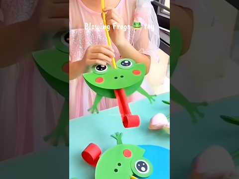 DIY Blowing Frog 🐸 #shorts #art #diy #muktaartandcraft #youtubeshorts