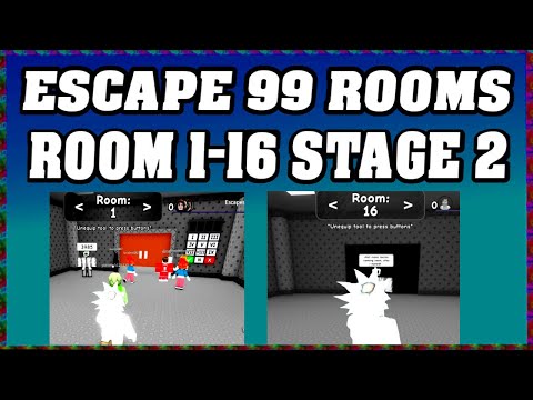 ROOM 1-16 Stage 2 ESCAPE 99 ROOMS Roblox Walkthrough [Full Guide English] 🗝️