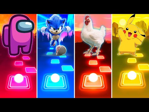 Among Us vs Sonic vs Chicken vs Pikachu - Tiles Hop EDM Rushg