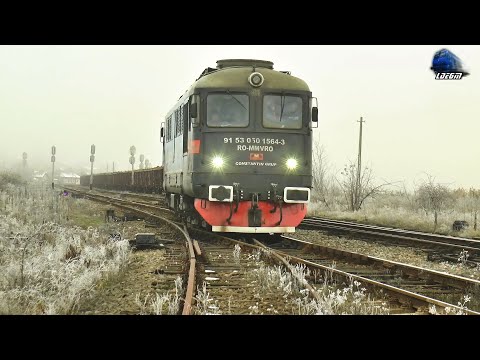 Fluieroasa 60-1564-3 Whistle Loko&Marfar MMV Freighrt Train in Gara Aghireș Station 27 November 2020
