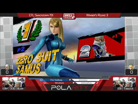 CFL Smackdown 191 Smash 4 - EBM | DOG | Blank (Sheik) vs. JOB | Tumultus (ZSS) - Winners R3
