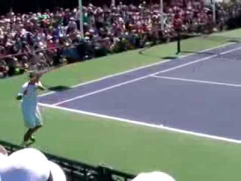 Roger Federer practice session with Steve Johnson 01