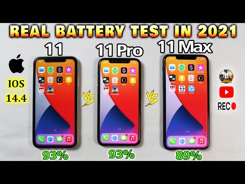 iPhone 11 vs iPhone 11 Pro vs iPhone 11 Pro Max Battery Drain Test in 2021 | IOS 14.4 Battery Test🛑