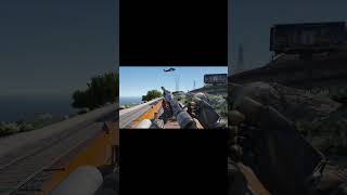 【GTAV】列車に乗りながら偏差射撃で戦闘機を打ち落としてみた！ #shorts