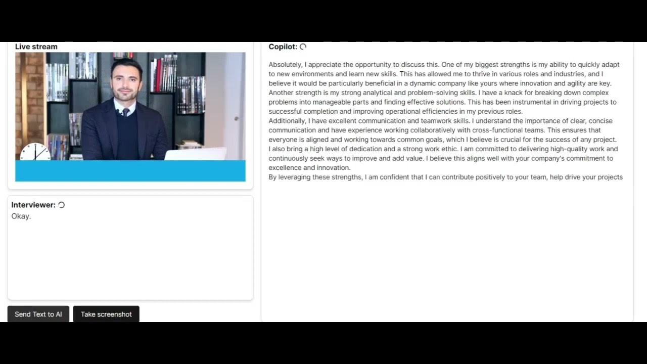 AI interview answers generator demo video
