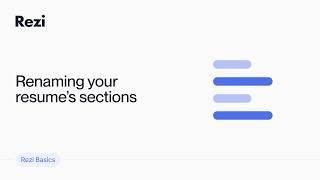 Download lagu Rezi Basics: Renaming Resume Sections mp3 Download lagu Rezi Basics: Renaming Resume Sections mp3