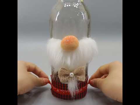 Christmas gnome from glass bottle 🎄