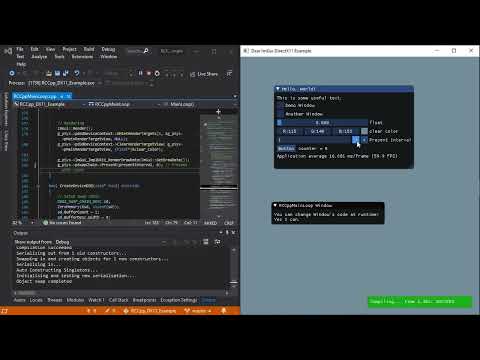 Runtime Compiled C++ - Dear ImGui and DirectX11 Tutorial Teaser