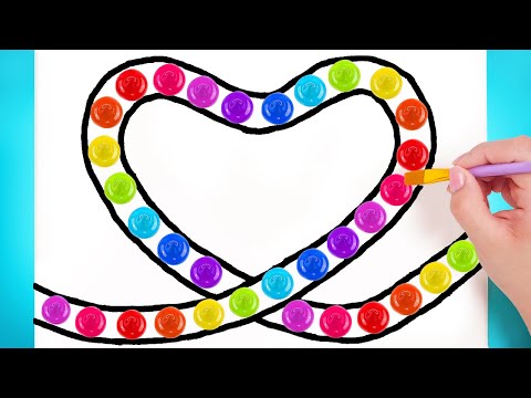 Paisaje a la luz de la luna con marco de corazón 💖 Trucos de arte fáciles || Dibuja como profesional