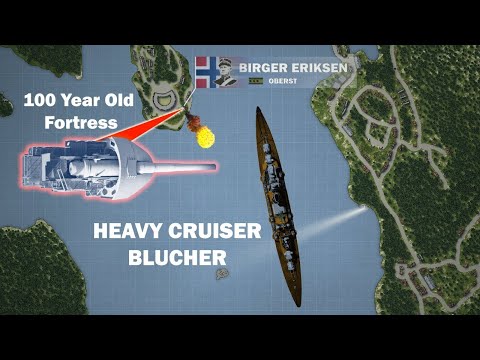 Sinking of Blücher - The Battle of Drøbak Sound (Norway) Animated