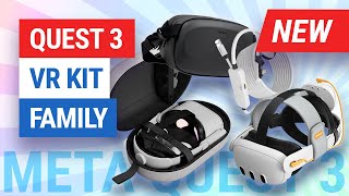Syntech VR Kit Family Accessories for Meta Quest 3/3S - Battery Head Strap Bag Case Link Cable