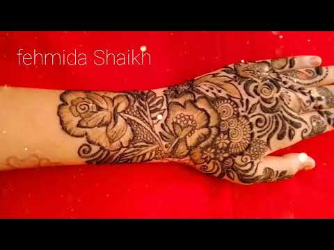 rose flowers Arabic mehendi design by fehmida Shaikh mehndi queen 😘👑