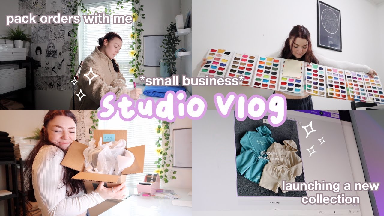 STUDIO VLOG | getting back into routine | pack orders + launch prep!