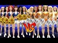 Play Doh NBA Dance Team Cheerleaders Disney Princess VS Barbie Dolls Inspired Costumes