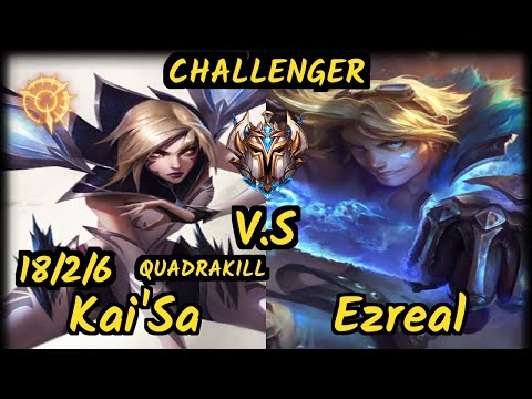 G2 Perkz (KAI'SA) vs EZREAL - QUADRAKILL 18/2/6 KDA BOTTOM ADC CHALLENGER GAMEPLAY - EUW