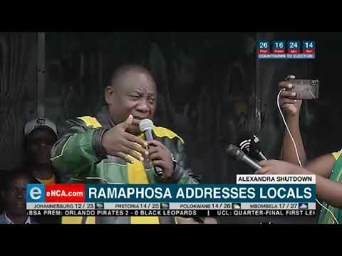 Cyril Ramaphosa addresses crowds in Alexandra