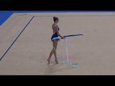 Alexandra CECHOVA (SVK) ribbon - 2015 Stuttgart worlds Qualifs