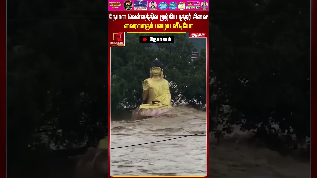 வெள்ளத்தில் மூழ்கிய புத்தர் சிலை' வைரலாகும் பழைய வீடியோ | Ne[al Flood | Buddha Statue | #shorts