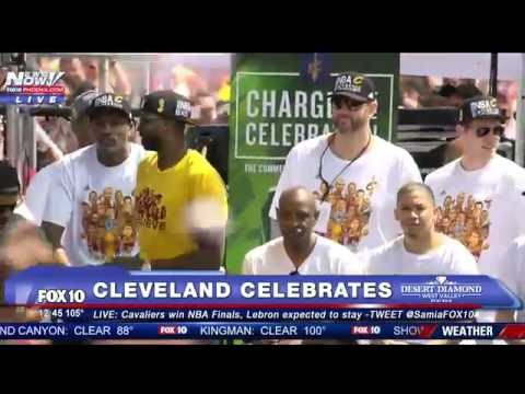 FNN: NBA Champs Cleveland Cavaliers Celebrate After Finals Win, Thousands Attend - FULL RALLY