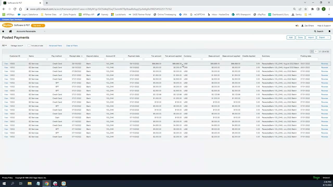 REPAY Sage Intacct Demo