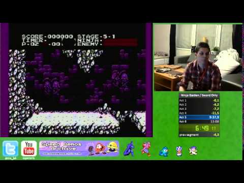 Ninja Gaiden (Low%/Sword Only) [12:54]